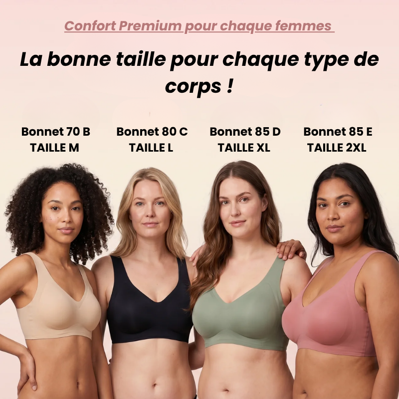Soutien-gorge sans coutures, push-up et décolleté en V profond, sans armatures, en gelée.
