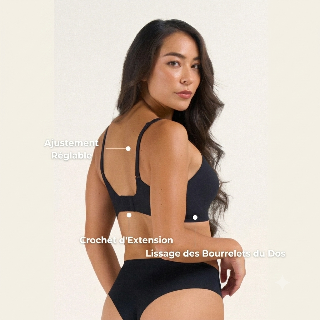 Soutien-gorge sans coutures, push-up et décolleté en V profond, sans armatures, en gelée.